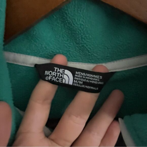 Women's The North Face Turquoise & Black Fleece 1/4 Zip Pullover Jacket - Picture 6 of 8